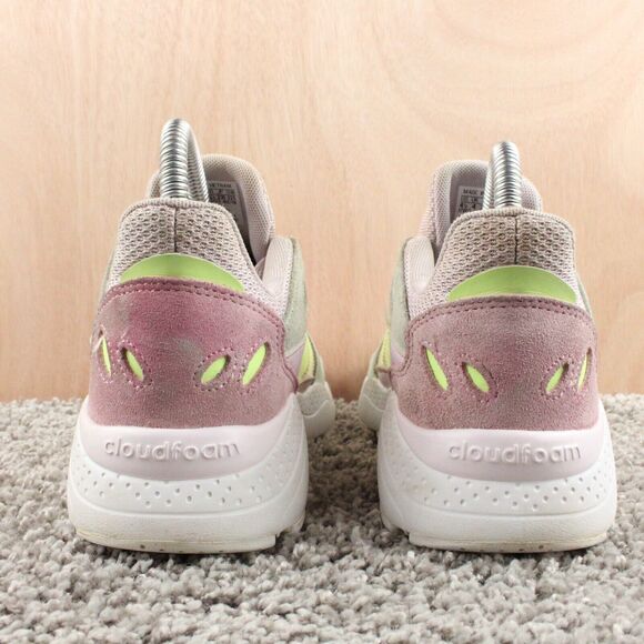 Adidas Crazychaos Sneakers Youth Girls 4.5 Pink Green Suede Mesh - Picture 8 of 12